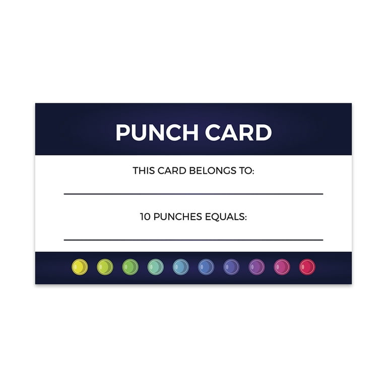 Koyal Wholesale Navy Blue Reward Punch Cards, Loyalty Cards for Small  Business Customers, 100-Pack 