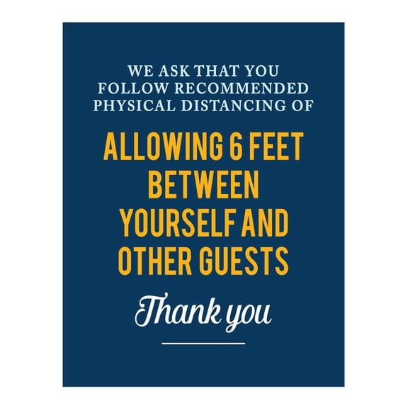 Koyal Wholesale Office Seat Placement We Ask That You Allow 6 Feet Between Yourself & Other Guests Business Sign, 10-Pk