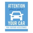 thumbnail image 1 of Koyal Wholesale Office Social Distancing Attention, Please Wait In Your Car For Further Assistance Business Sign, 10-Pk, 1 of 2