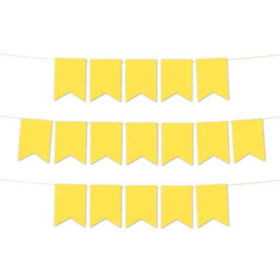 Koyal Wholesale Pennant Banner, Yellow, 24pc, 12ft