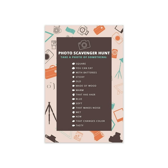 Koyal Wholesale Photo Scavenger Hunt Game Cards, Take A Photo of Something Indoor Outdoor Activities, Set of 20
