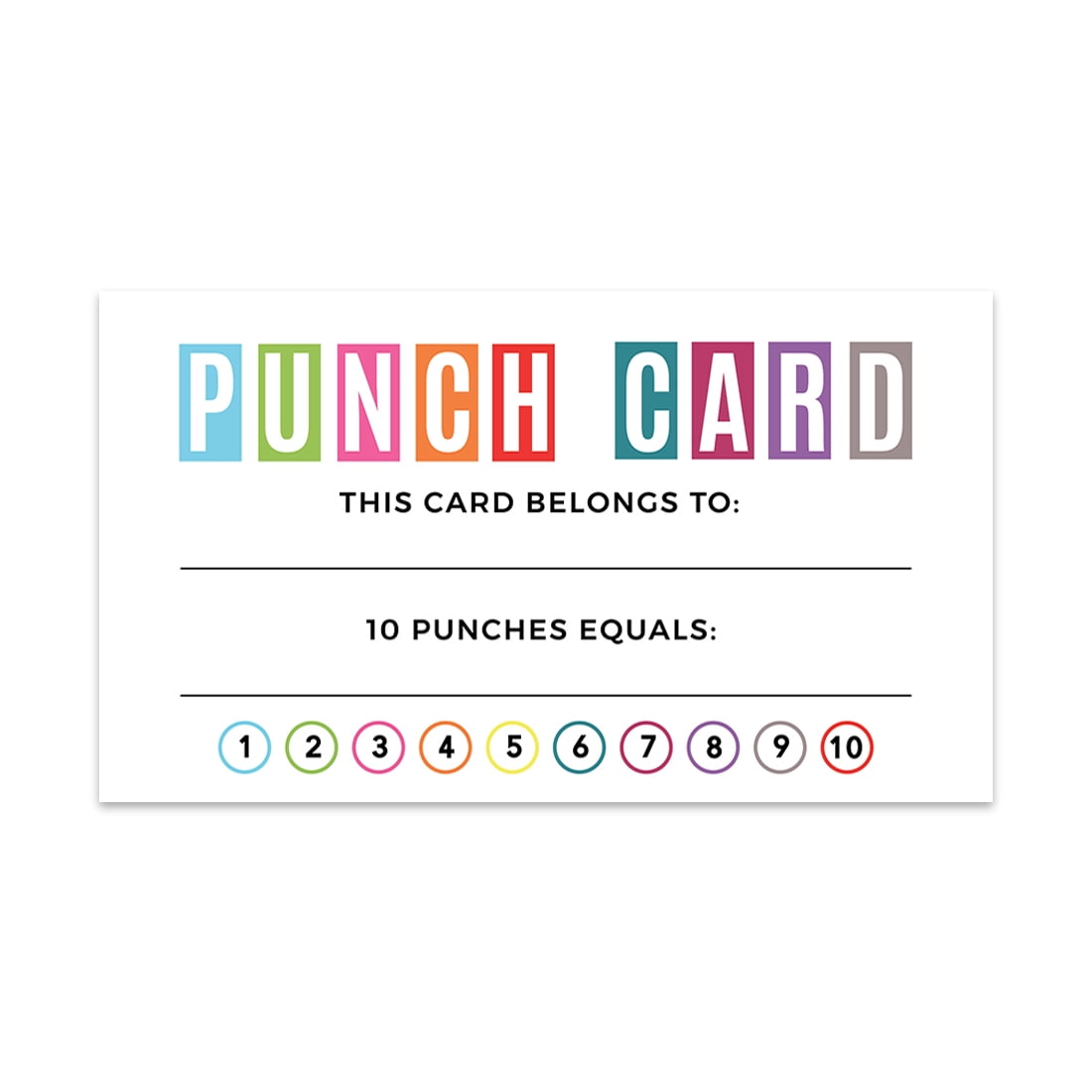 Koyal Wholesale Rainbow Reward Punch Cards, Loyalty Cards for Small Business  Customers, 100-Pack 