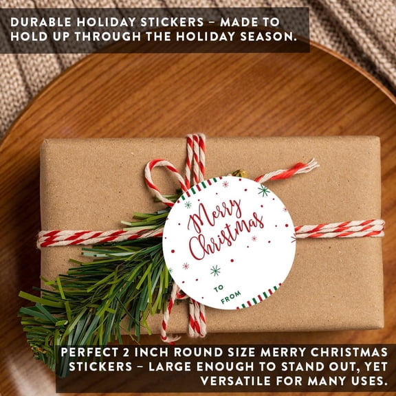 Koyal Wholesale Red Green Snowflakes Sticker Labels To From Christmas Tags, 40-Pack