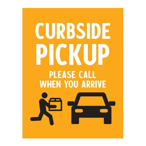 Koyal Wholesale Restaurant Social Distancing Curbside Pickup, Please Call When You Arrive Business Signs, 10-Pack