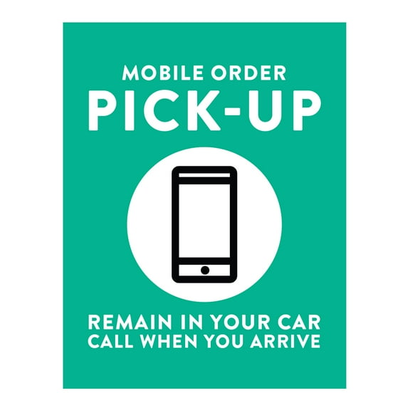 Koyal Wholesale Restaurant Social Distancing Mobile Order Pickup Business Signs, 10-Pack