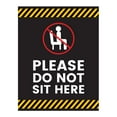thumbnail image 1 of Koyal Wholesale Restaurant Social Distancing Please Do Not Sit Here, Sit Here Rectangle Business Signs, 10-Pack, 1 of 5