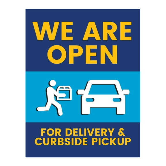 Koyal Wholesale Restaurant Social Distancing We Are Open For Delivery/Curbside Pickup Business Signs, 10-Pack