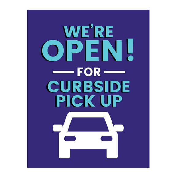 Koyal Wholesale Restaurant Social Distancing We're Open! For Curbside Pickup Business Signs, 10-Pack