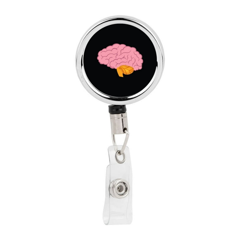 Koyal Wholesale Retractable Badge Reel Holder With Clip, Brain