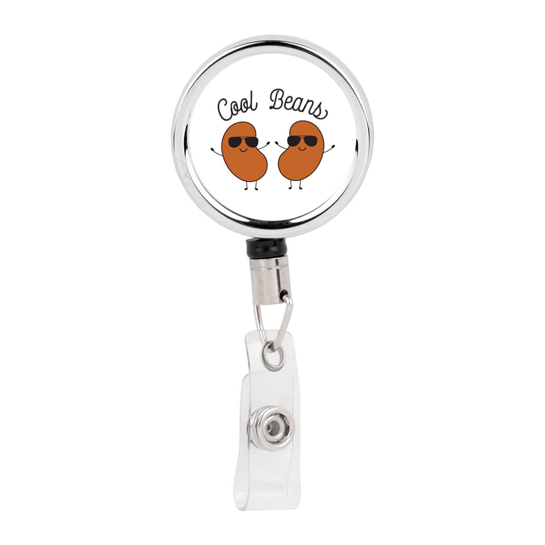Koyal Wholesale Retractable Badge Reel Holder With Clip, Cool Beans, Funny Food Pun Anime