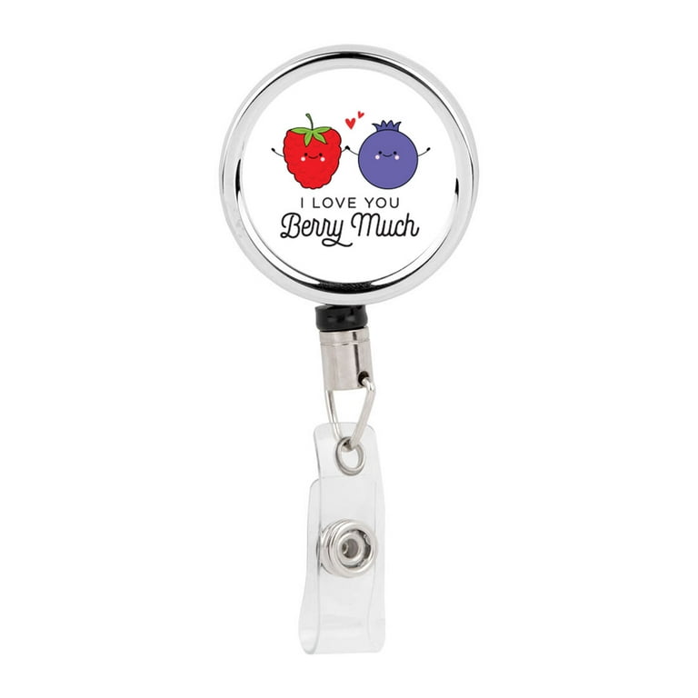 Koyal Wholesale Retractable Badge Reel Holder With Clip, I Love