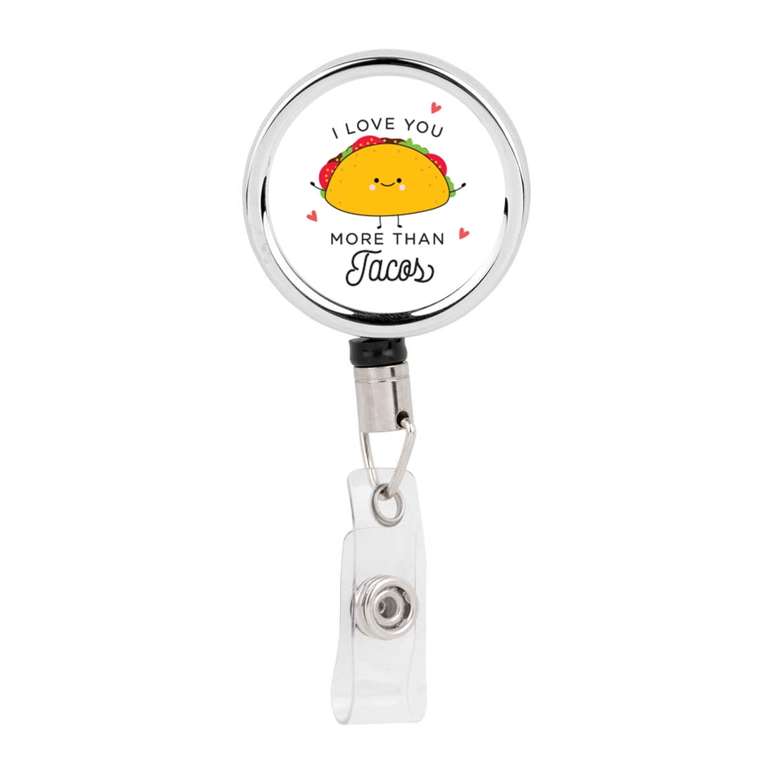Koyal Wholesale Retractable Badge Reel Holder With Clip, I Love