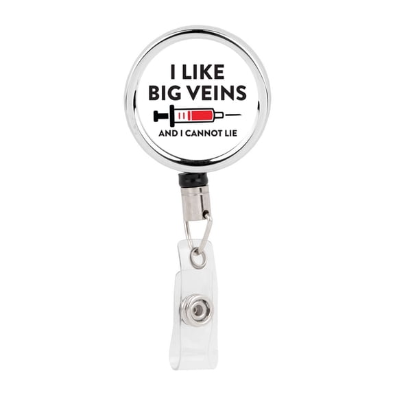Koyal Wholesale Retractable Badge Reel Holder With Clip, Key Belt Clip I Like Big Veins And I Cannot Lie