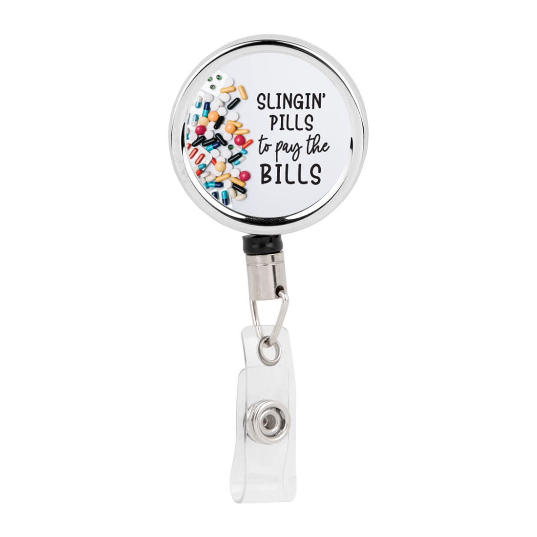 Koyal Wholesale Retractable Badge Reel Holder With Clip, Key Belt Clip  Slinging' Pills To Pay The Bills Pharmacy