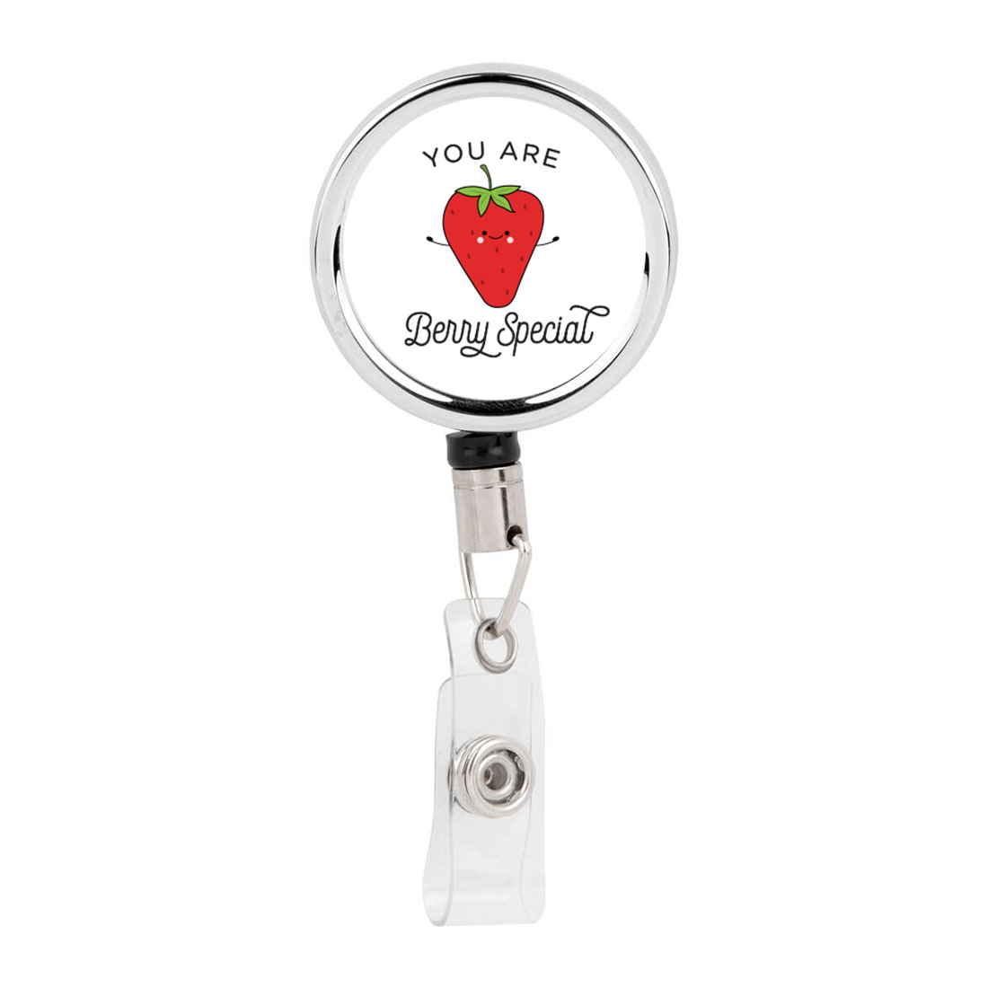 Koyal Wholesale Retractable Badge Reel Holder With Clip, You Are Berry Special, Funny Food Pun Anime