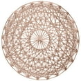 thumbnail image 1 of Koyal Wholesale Round 15" Laser Cut Rose Gold Modern Geometric Vinyl Placemats, 12 Pack Set, Reusable Non-Slip, 1 of 5