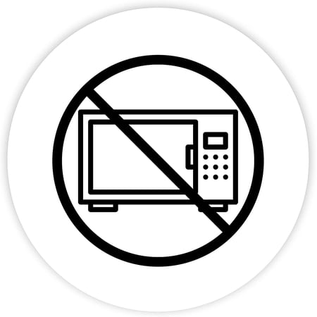 Koyal Wholesale Round Small Business Labels, Do Not Microwave Icon, Set of 120