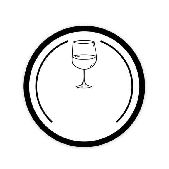 Koyal Wholesale Round Vinyl Drink Stickers, Line Wine Glass Design, Blank Drink Labels for Cocktail Party 80-Pack