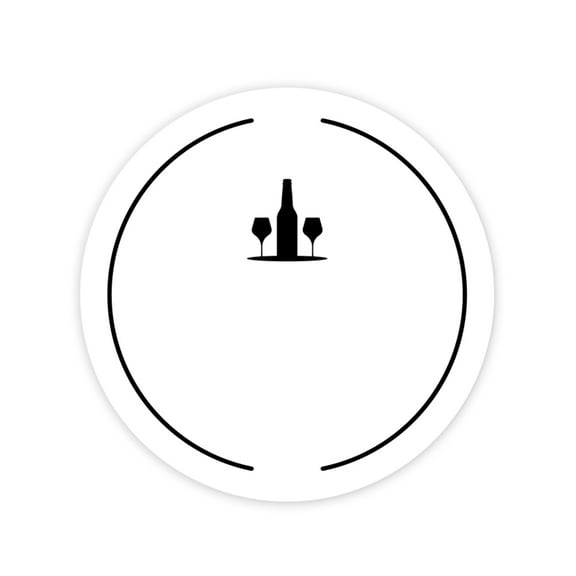 Koyal Wholesale Round Vinyl Drink Stickers, Minimal Wine Bottle Design, Blank Drink Labels for Cocktail Party 80-Pack