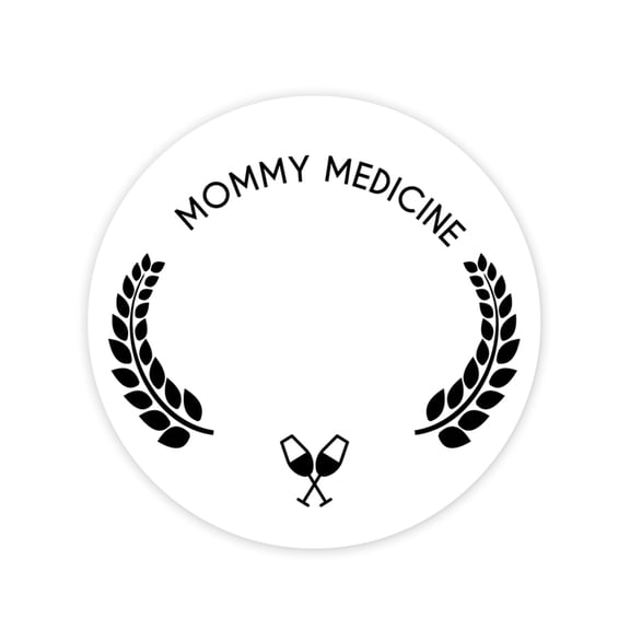 Koyal Wholesale Round Vinyl Drink Stickers, Mommy Medicine, Blank Drink Labels for Cocktail Party, 80-Pack