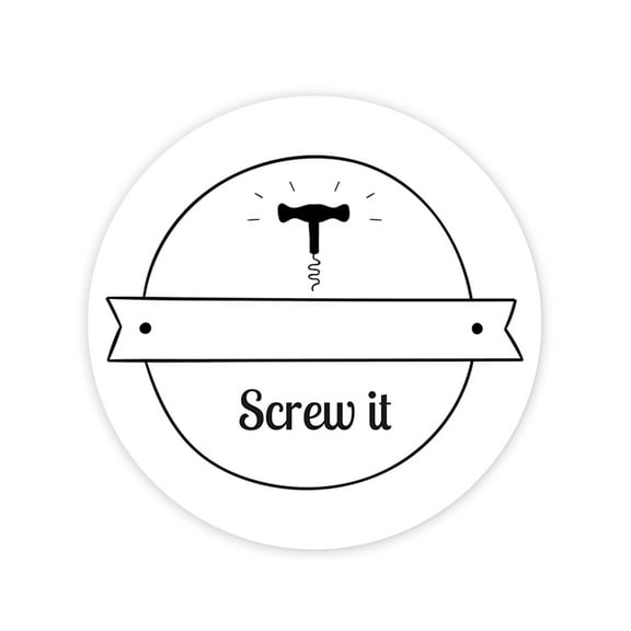 Koyal Wholesale Round Vinyl Drink Stickers, Screw It Blank Drink Labels for Cocktail Party, Weddings, Events 80-Pack