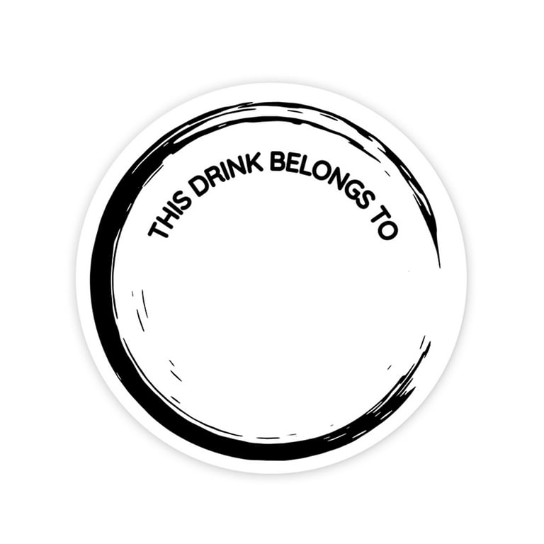 Koyal Wholesale Round Vinyl Drink Stickers This Drink Belongs To