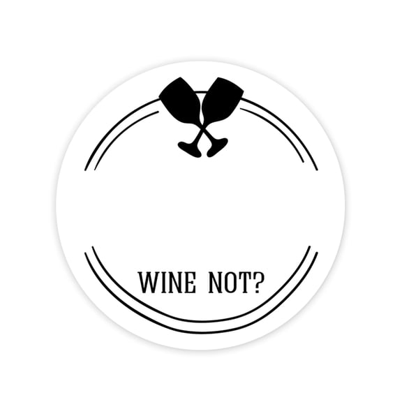 Koyal Wholesale Round Vinyl Drink Stickers, Wine Not? Blank Drink Labels for Cocktail Party, Weddings, Events 80-Pack
