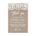 thumbnail image 1 of Koyal Wholesale Rustic Burlap and Lace Wedding Thank You Place Setting Cards for Table Reception, Dinner Plates, 56-Pack, 1 of 5
