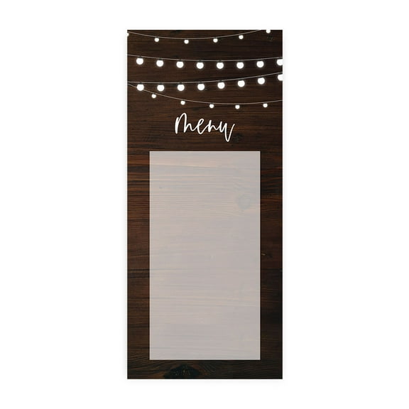 Koyal Wholesale Rustic Wood String Lights Printable Wedding Paper Menu Cards for DIY Printer, Pack of 52