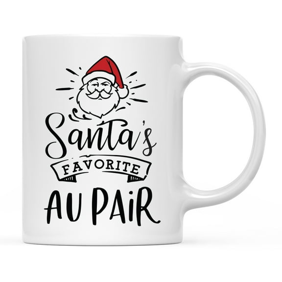 Koyal Wholesale Santa Claus Ceramic Coffee Mug, Santa's Favorite Au Pair