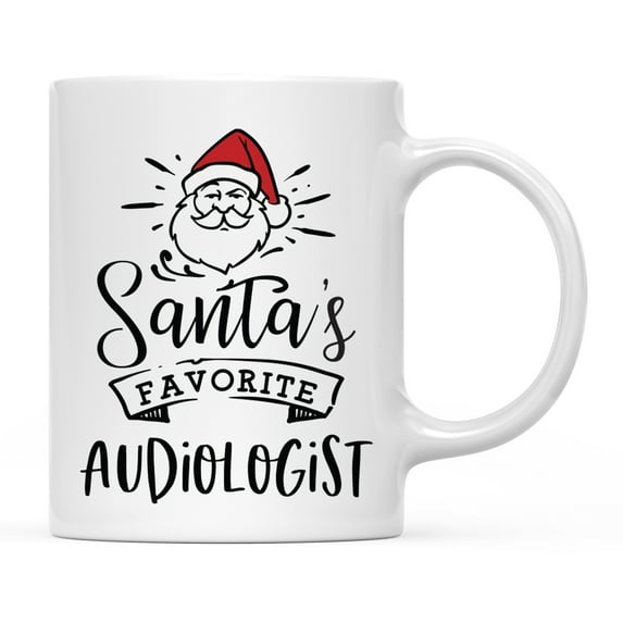 Koyal Wholesale Santa Claus Ceramic Coffee Mug, Santa's Favorite Audiologist