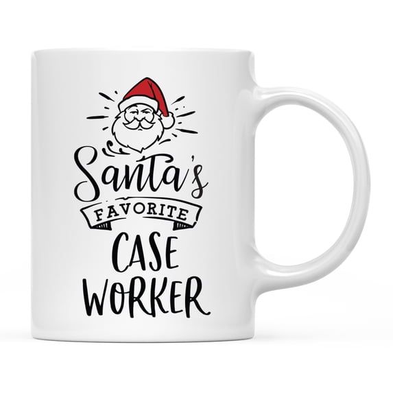 Koyal Wholesale Santa Claus Ceramic Coffee Mug, Santa's Favorite Case Worker