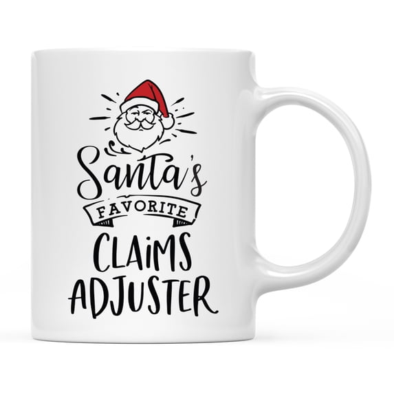 Koyal Wholesale Santa Claus Ceramic Coffee Mug, Santa's Favorite Claims Adjuster