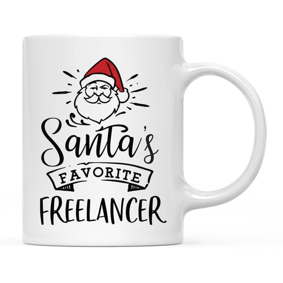 Koyal Wholesale Santa Claus Ceramic Coffee Mug, Santa's Favorite Freelancer