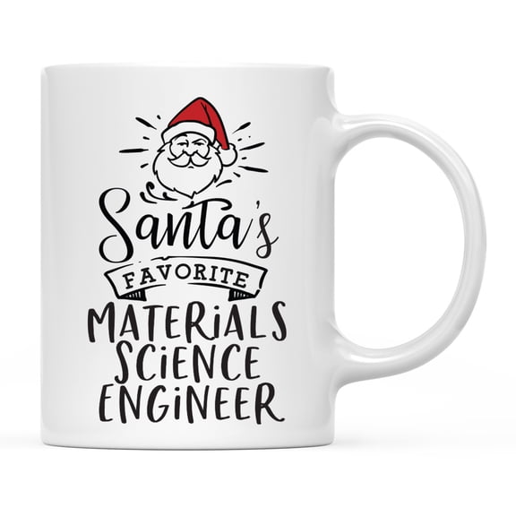 Koyal Wholesale Santa Claus Ceramic Coffee Mug, Santa's Favorite Materials Science Engineer