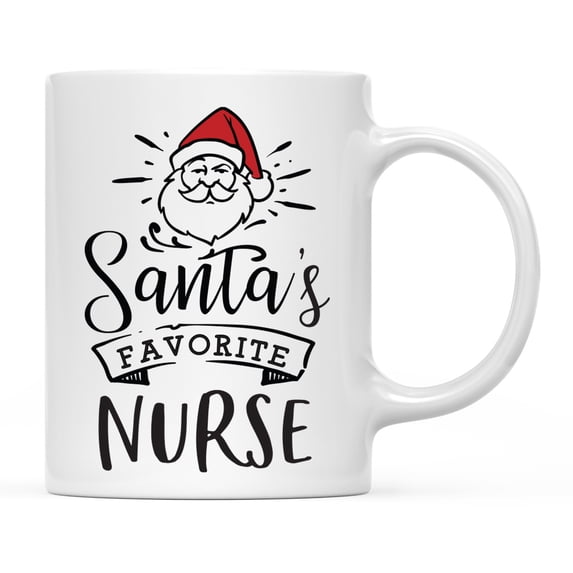 Koyal Wholesale Santa Claus Ceramic Coffee Mug, Santa's Favorite Nurse