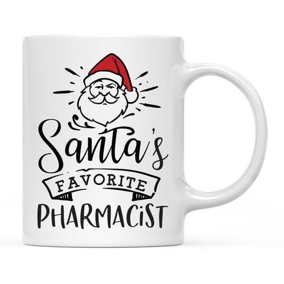 Koyal Wholesale Santa Claus Ceramic Coffee Mug, Santa's Favorite Pharmacist