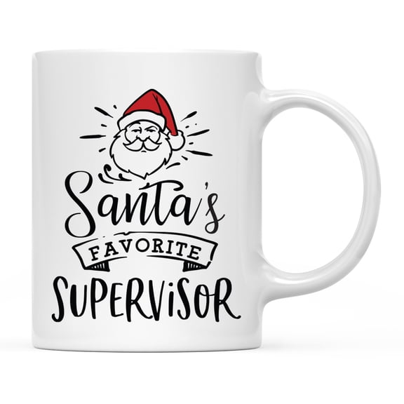Koyal Wholesale Santa Claus Ceramic Coffee Mug, Santa's Favorite Supervisor