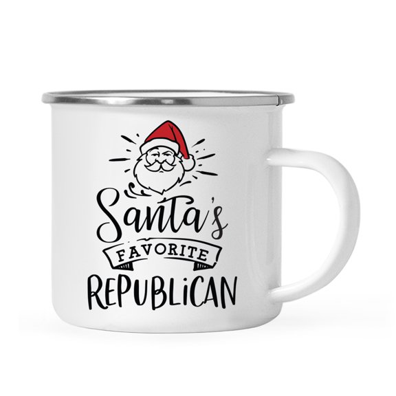 Koyal Wholesale Santa's Favorite Dog Cat Campfire Mug, Republican