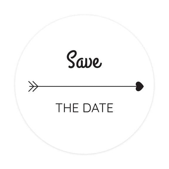 Koyal Wholesale Save The Date Round Sticker Labels, Arrow Heart Design, 2-Inch Wedding Envelope Seals, 120-Pack