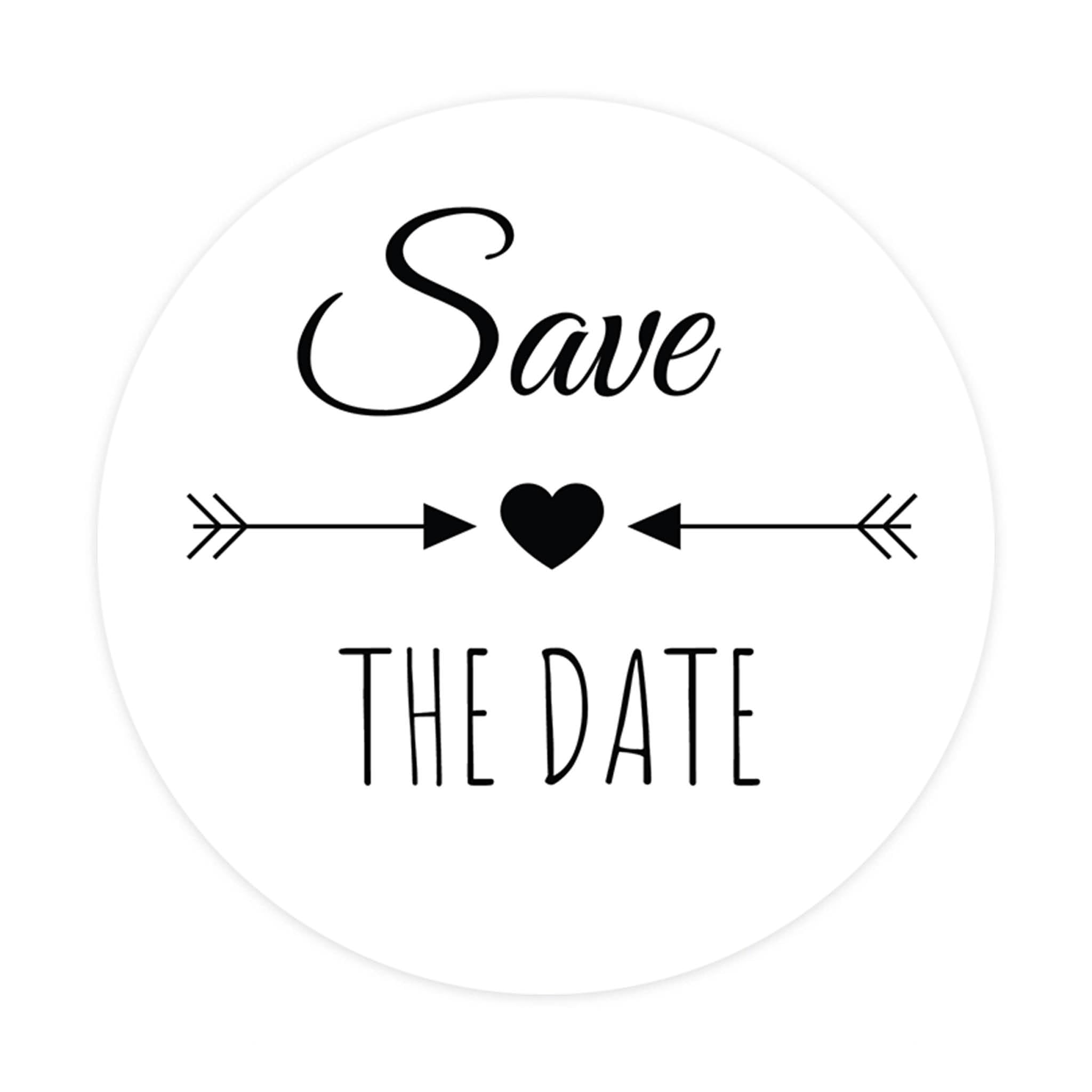 Koyal Wholesale Save The Date Sticker, Black Heart and Arrow Design, Save  The Date Seals for Wedding Invitations, 120-Pk