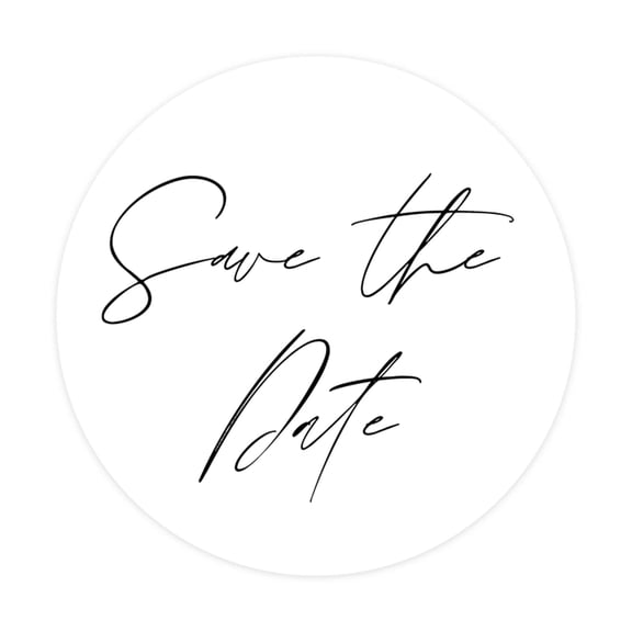 Koyal Wholesale Save The Date Round Sticker Labels, Calligraphy Design, 2-Inch Wedding Envelope Seals, 120-Pack