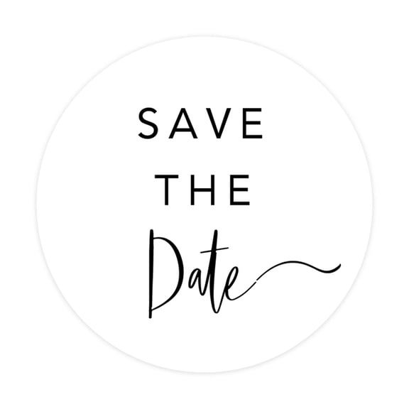 Koyal Wholesale Save The Date Round Sticker Labels, Curved Design, 2-Inch Wedding Envelope Seals, 120-Pack