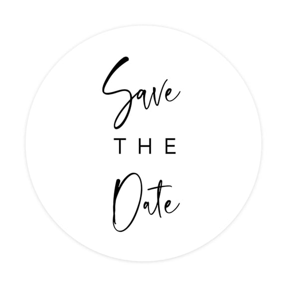 Koyal Wholesale Save The Date Round Sticker Labels, Minimal Cursive Design, 2-Inch Wedding Envelope Seals, 120-Pack