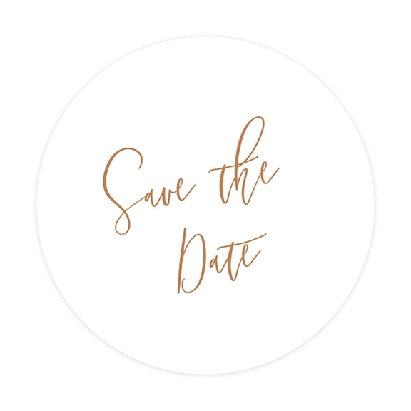 Koyal Wholesale Save The Date Round Sticker Labels, Gold Design, 2-Inch Wedding Envelope Seals, 120-Pack