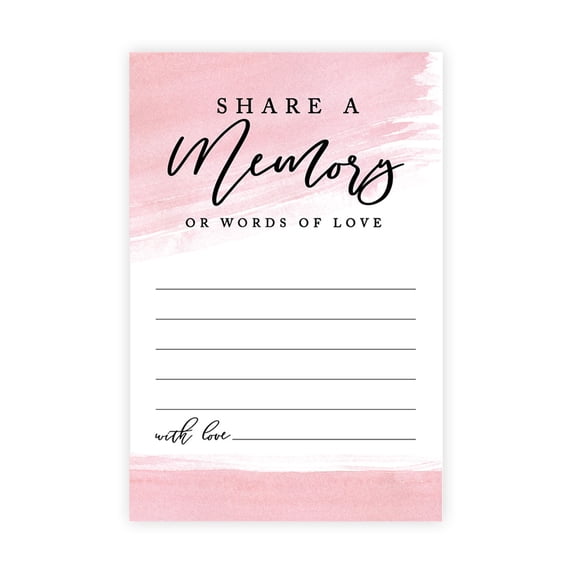 Koyal Wholesale Share a Memory Cards, Brushed Pink Watercolor Cards for Wedding, Life Memories, 4" x 6" 52-Pk