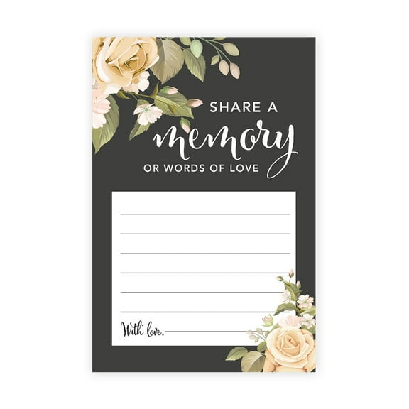 Koyal Wholesale Share a Memory Cards, Ivory Roses Cards for Wedding, Life Memories, 4" x 6", 52-Pk