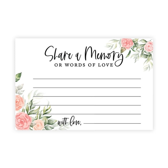 Koyal Wholesale Share a Memory Cards, Pink and Coral Rose Buds Cards for Wedding, Life Memories, 4" x 6", 52-Pk