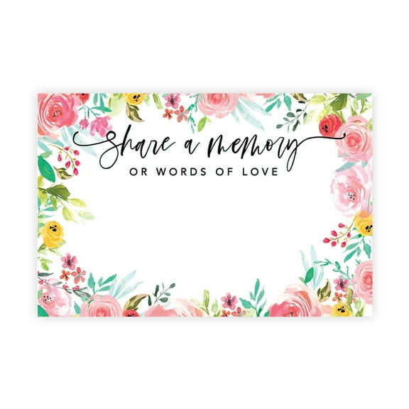 Koyal Wholesale Share a Memory Cards, Spring Florals Cards for Wedding, Life Memories, 4" x 6", 52-Pk