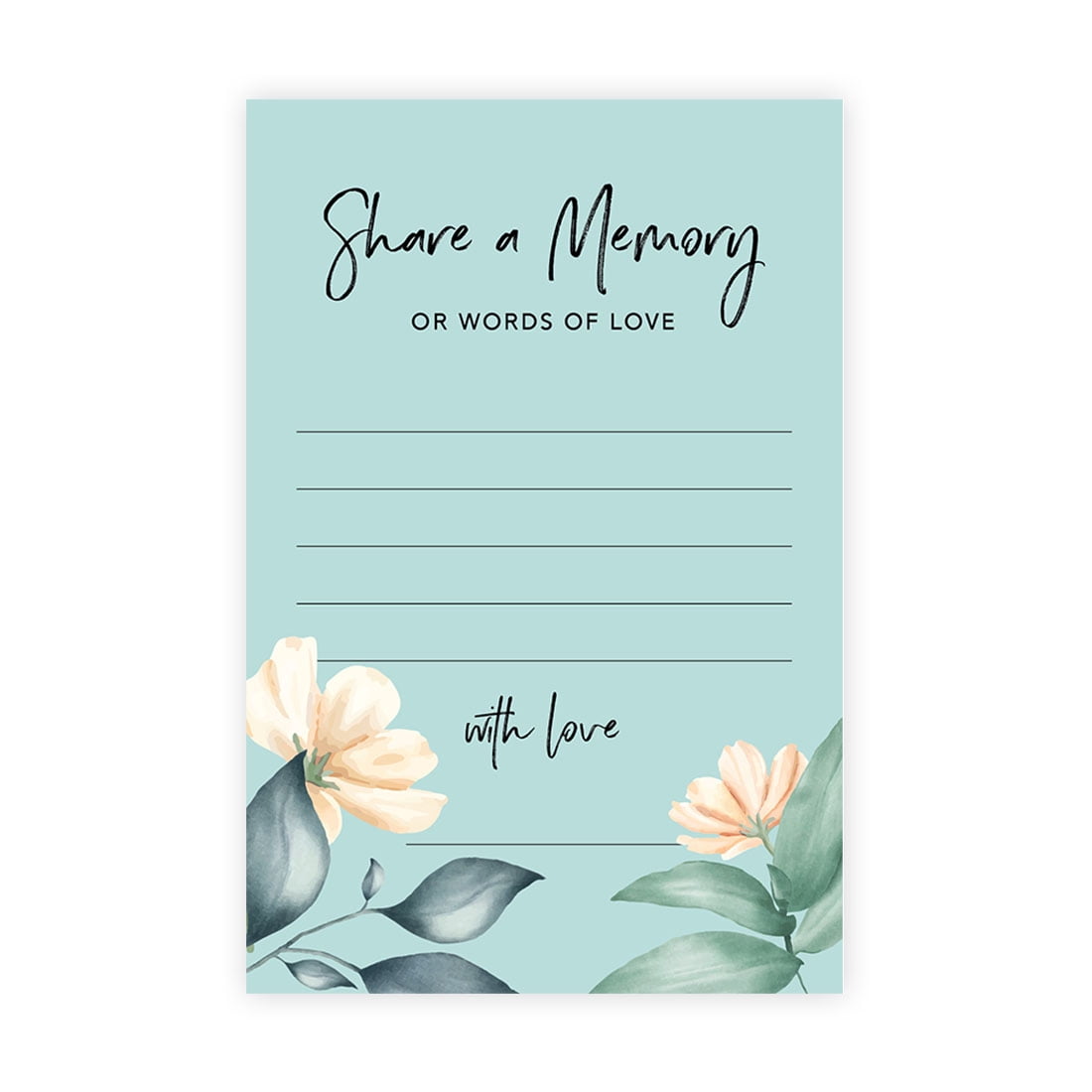 Koyal Wholesale Share a Memory Cards, Watercolor Flowers Cards for Wedding, Life Memories, 4" x 6", 52-Pk